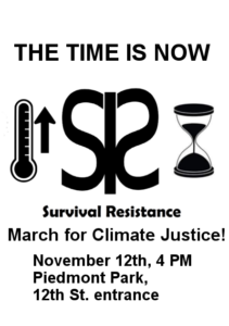 March for Climate Justice!November 12th, 4 PM, Piedmont Park, 12th St. entrance